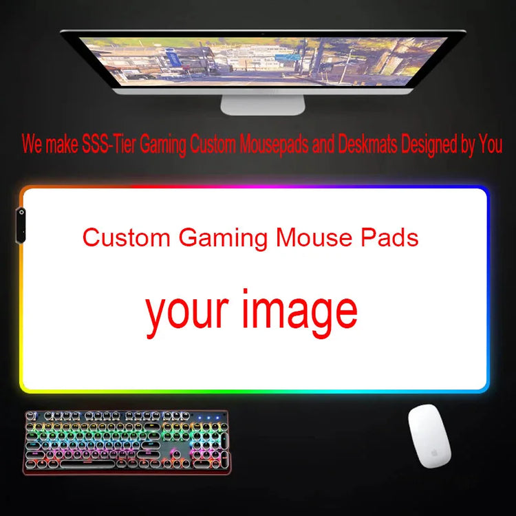 משטח גיימינג RGB שחור־לבן – מגוון מידות