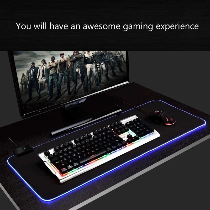 משטח עכבר RGB עם תאורה היקפית – מגוון גדלים