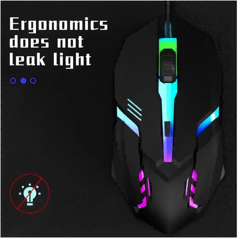 עכבר USB חוטי עם תאורת RGB