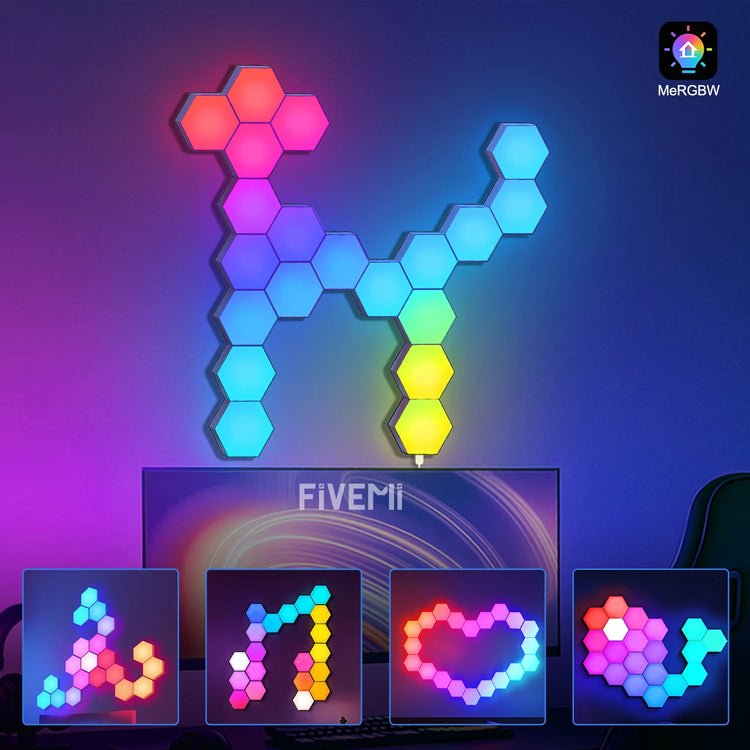 פאנלים משושים RGB לקיר – תמונת מוצר