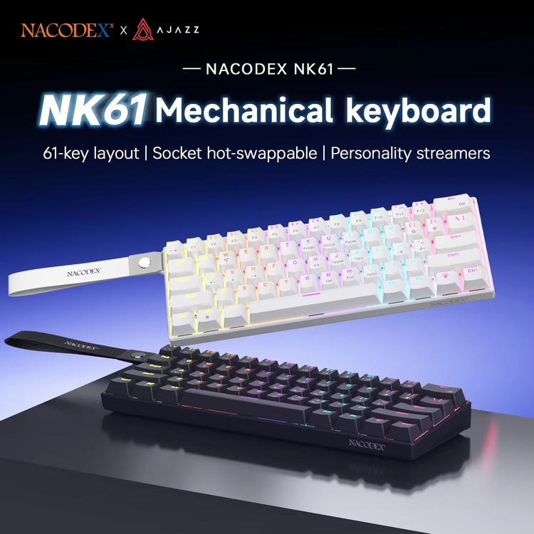 מקלדת מכנית AJAZZ NK61 – תאורת RGB