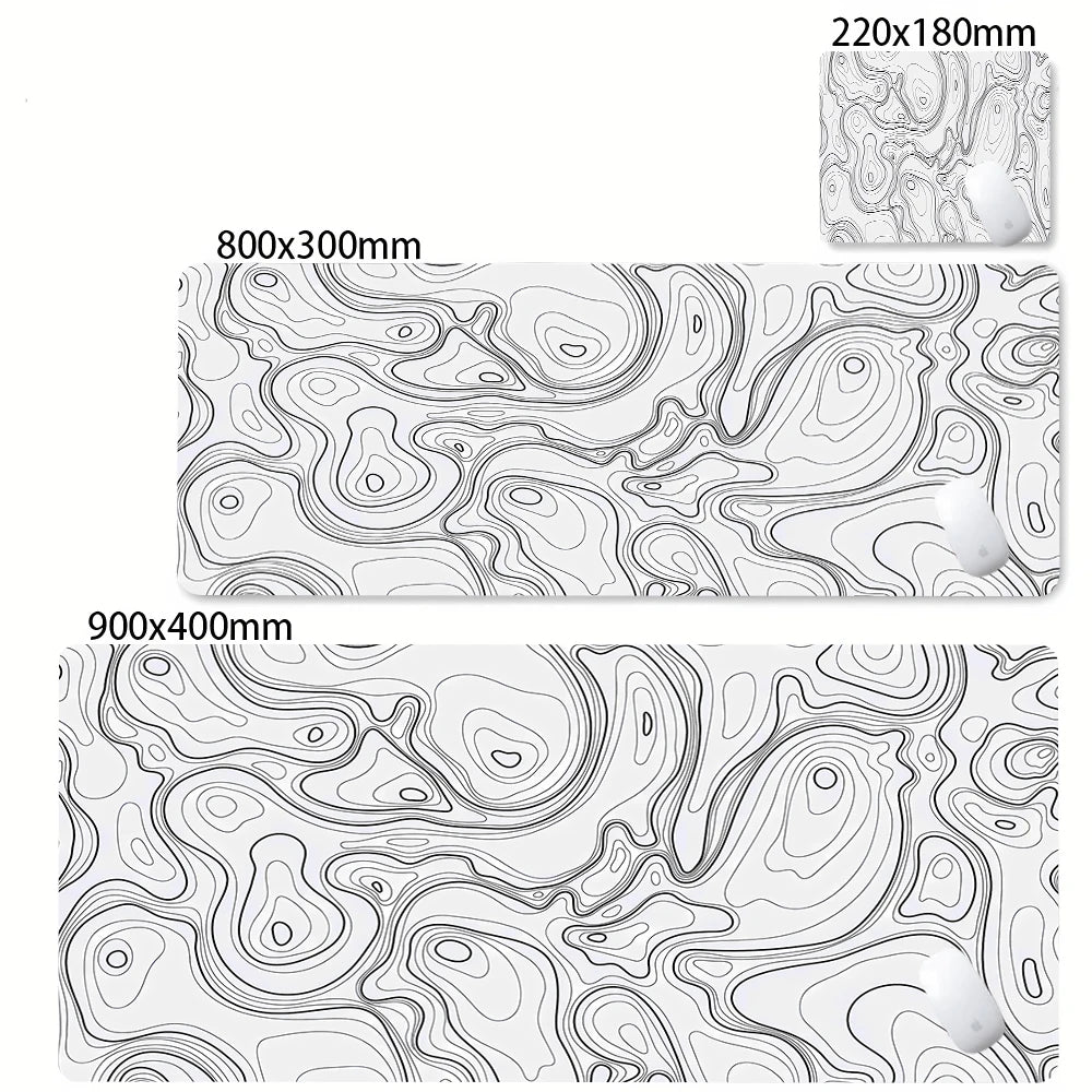 Black and white abstract gaming desk mat – image 18
