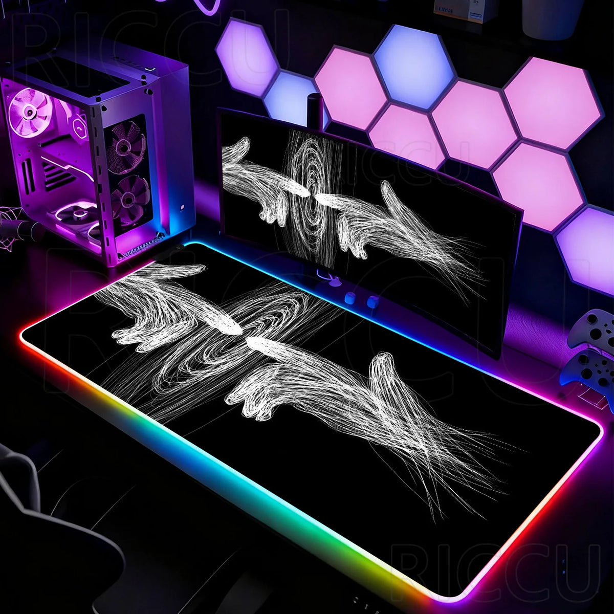 משטח גיימינג XXL RGB בסגנון גותי