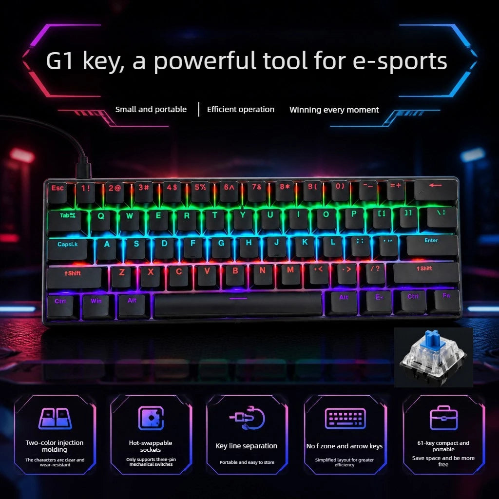 מקלדת גיימינג RGB – ‏61 מקשים