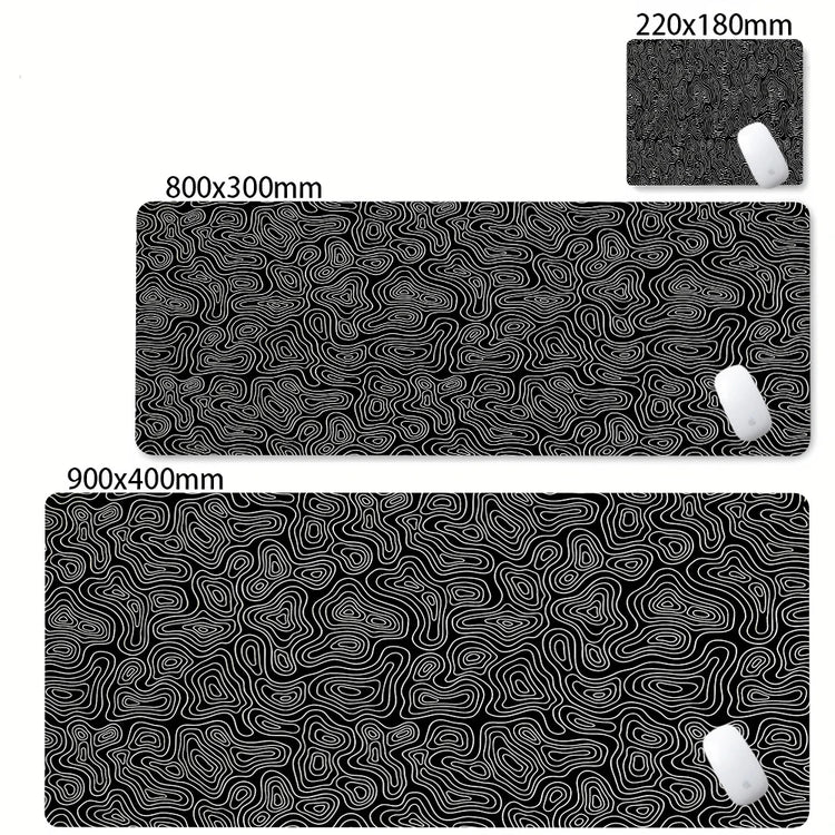 Black and white abstract gaming desk mat – image 8