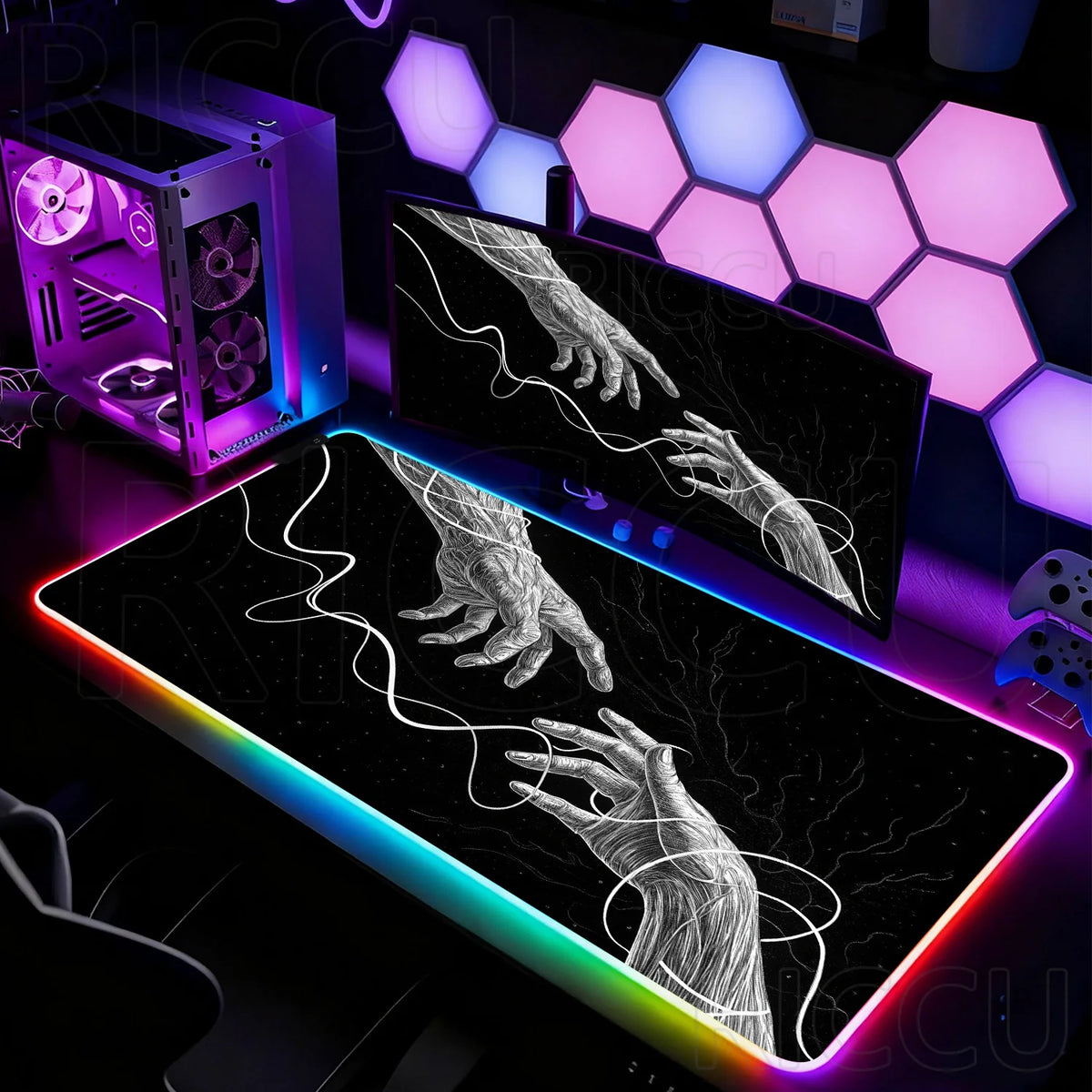 משטח גיימינג XXL RGB בסגנון גותי