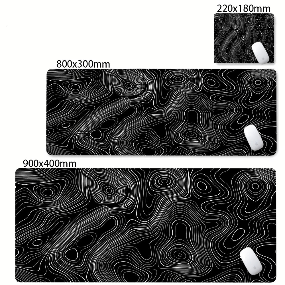 Black and white abstract gaming desk mat – image 21