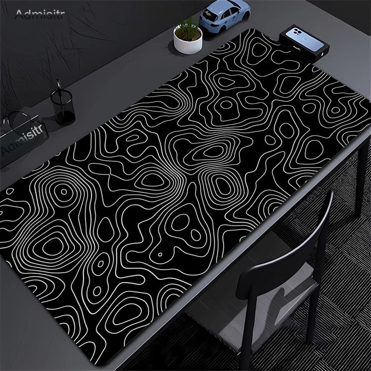 Black and white abstract gaming desk mat – image 4