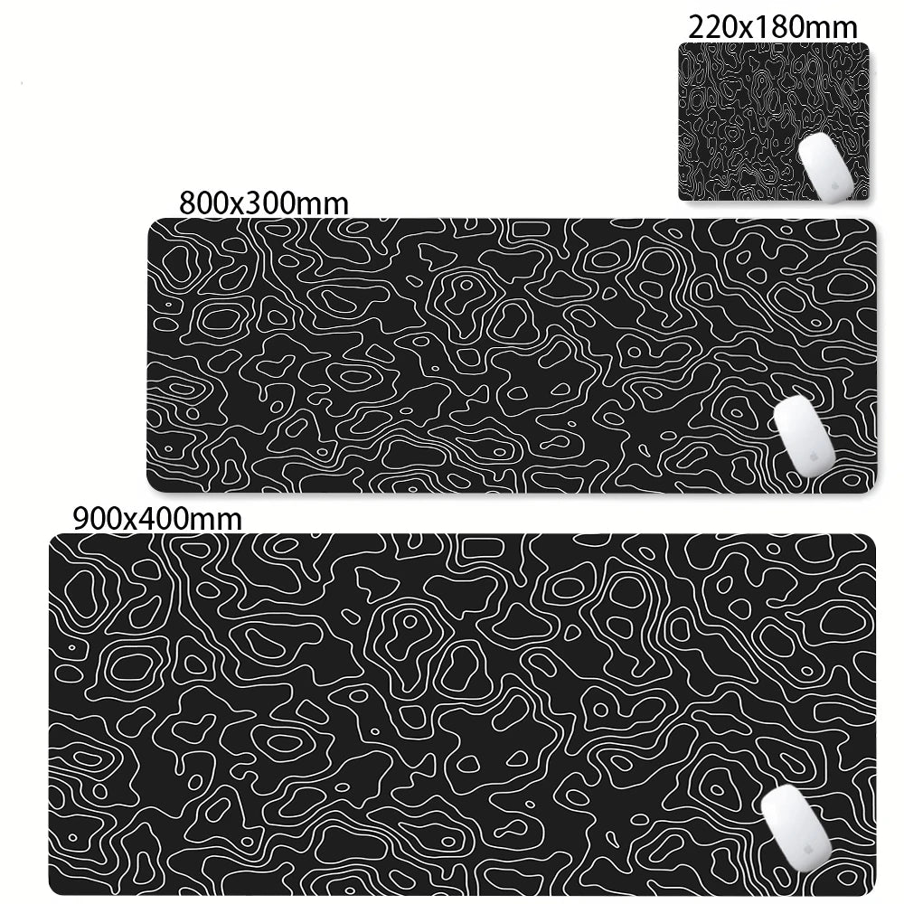 Black and white abstract gaming desk mat – image 20
