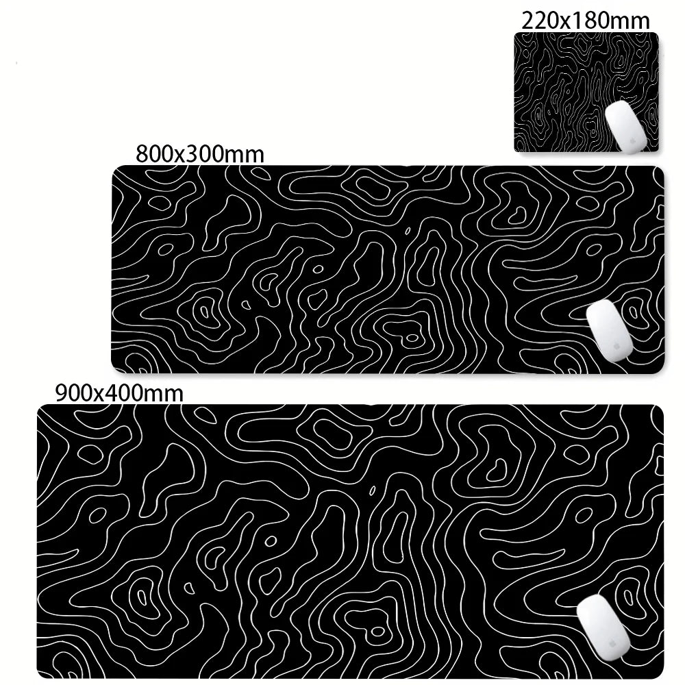 Black and white abstract gaming desk mat – image 17