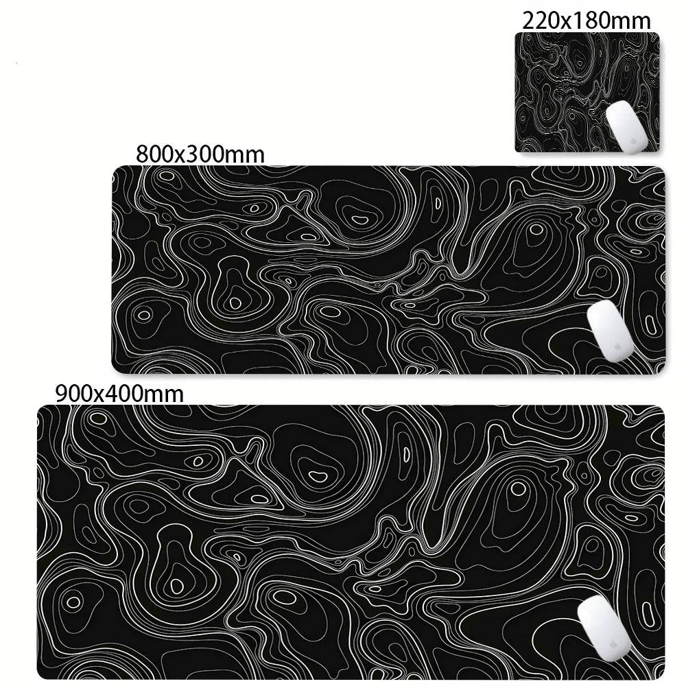 Black and white abstract gaming desk mat – image 11