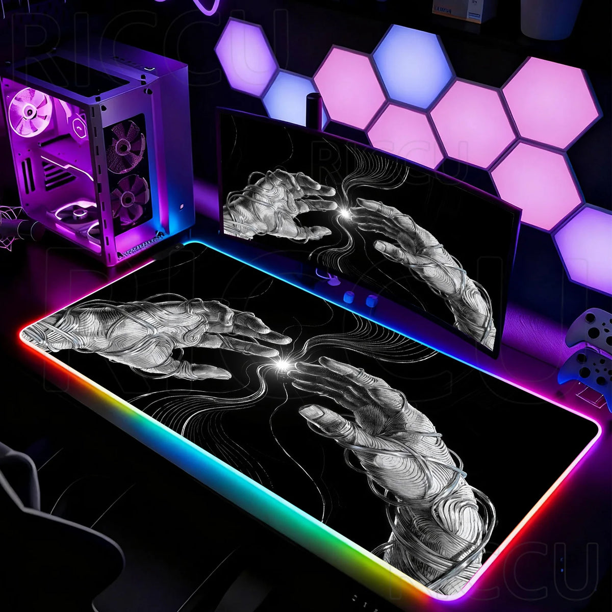 משטח גיימינג XXL RGB בסגנון גותי