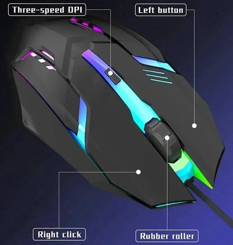 עכבר USB חוטי עם תאורת RGB