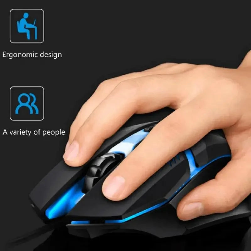 עכבר USB חוטי עם תאורת RGB
