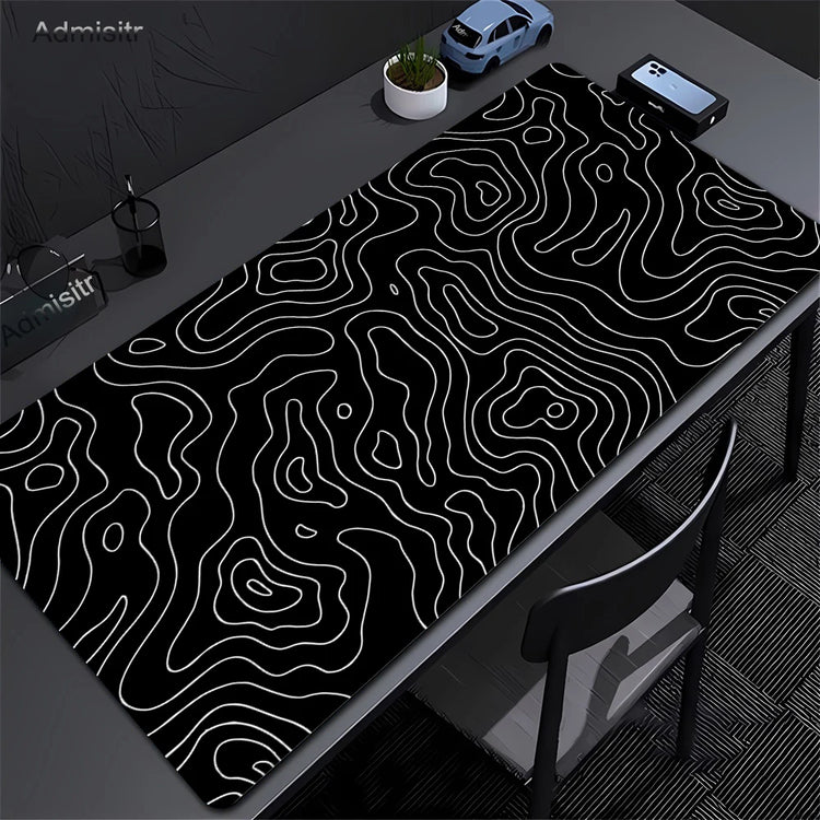 Black and white abstract gaming desk mat – image 2