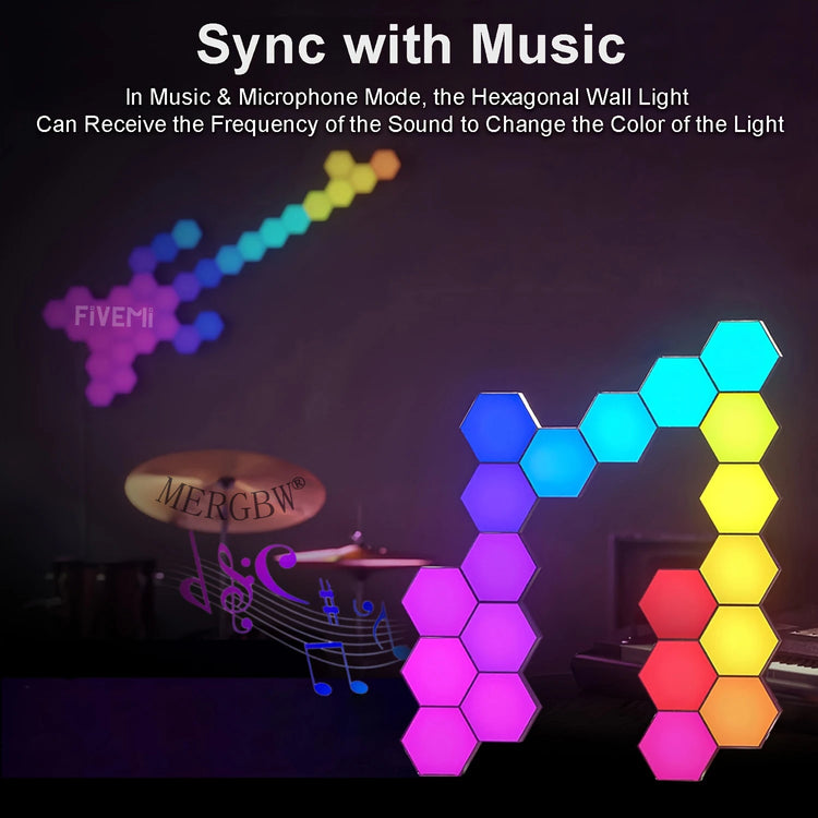 פאנלים משושים RGB לקיר