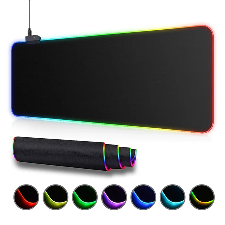 משטח עכבר RGB עם תאורה היקפית – מגוון גדלים