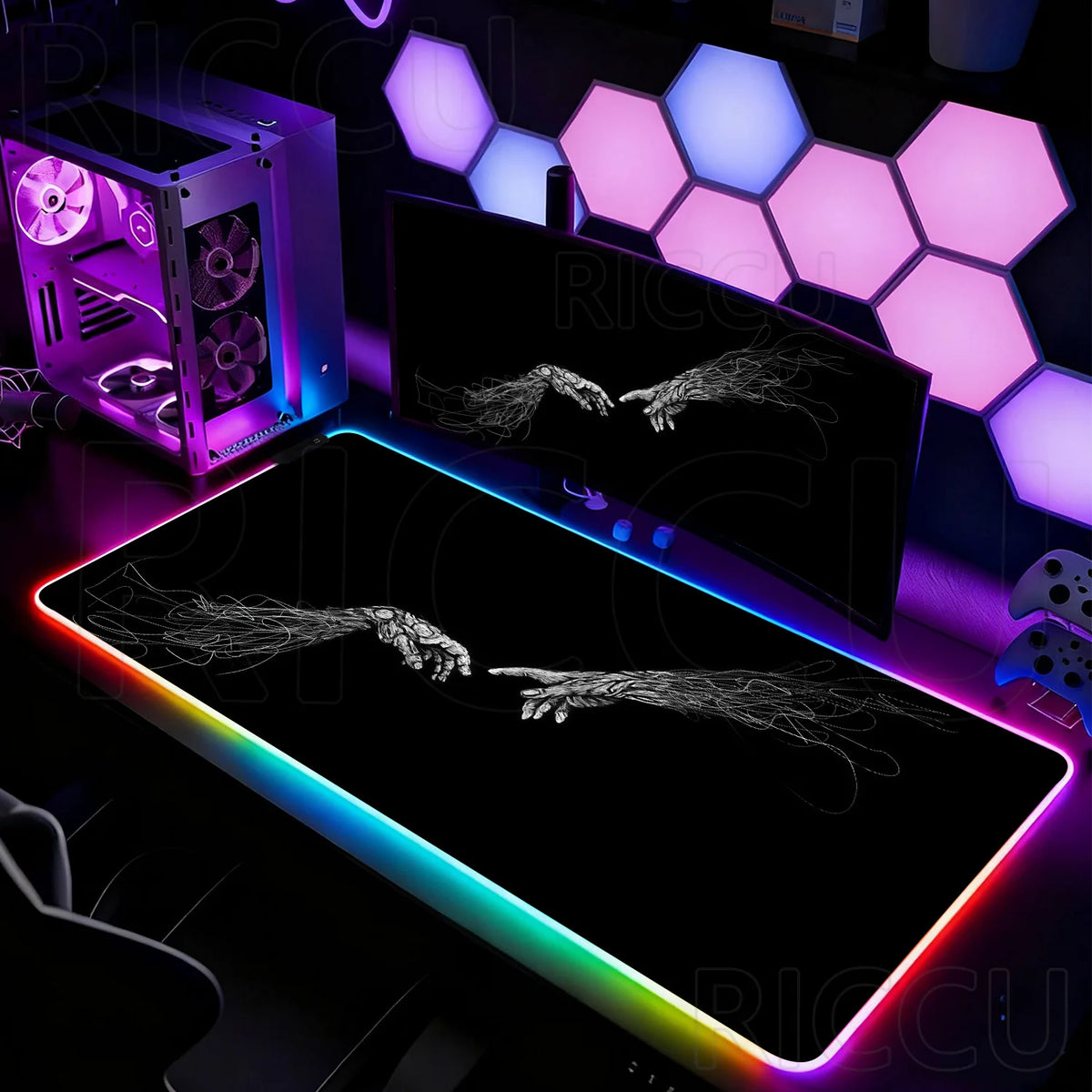 משטח גיימינג XXL RGB בסגנון גותי