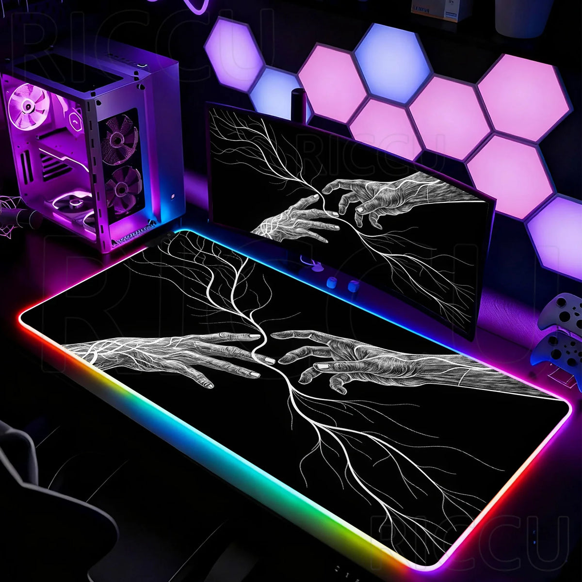 משטח גיימינג XXL RGB בסגנון גותי
