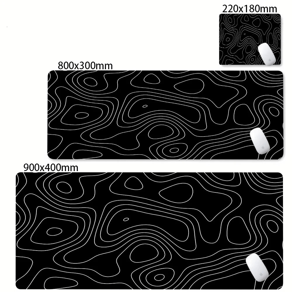 Black and white abstract gaming desk mat – image 22