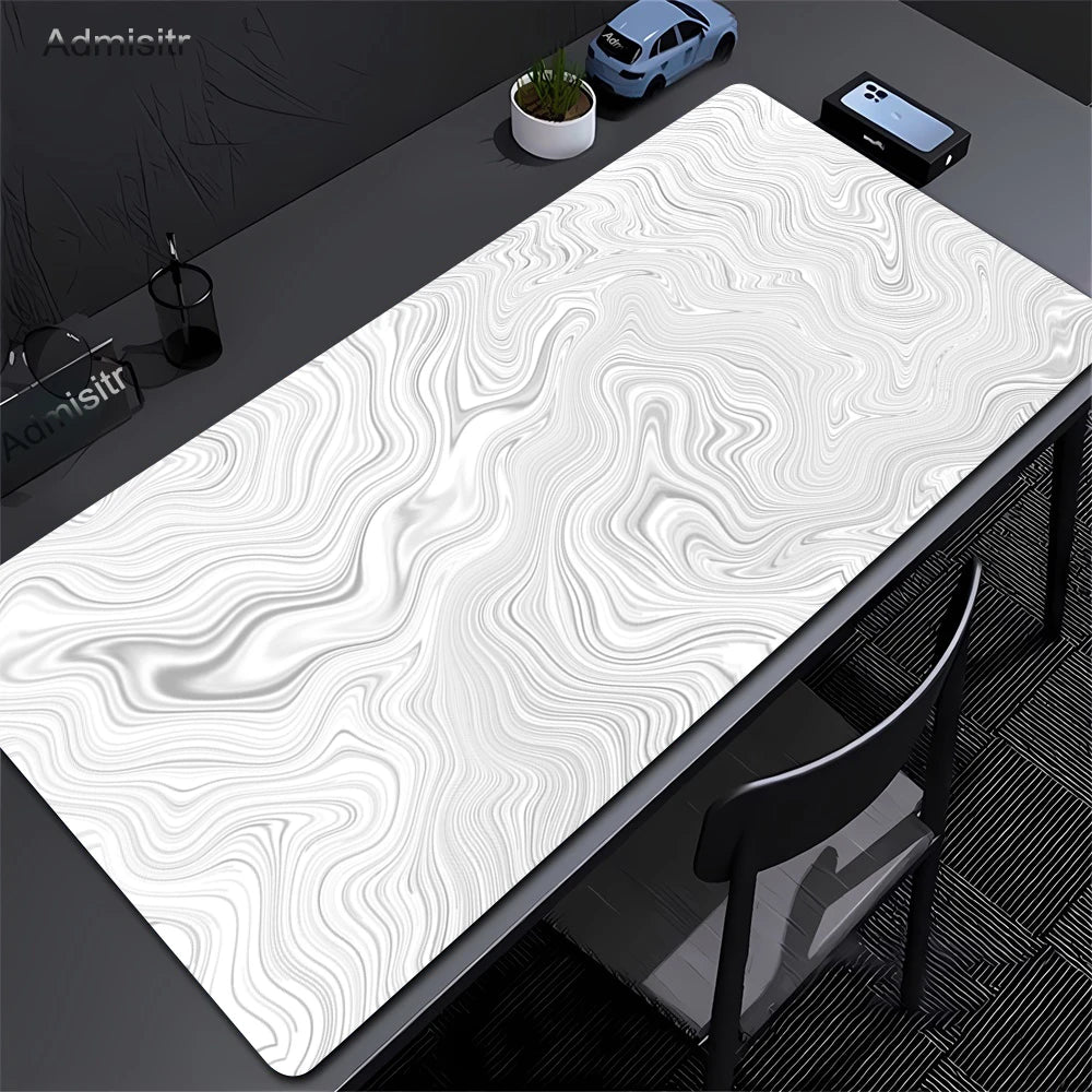 Black and white abstract gaming desk mat – image 3