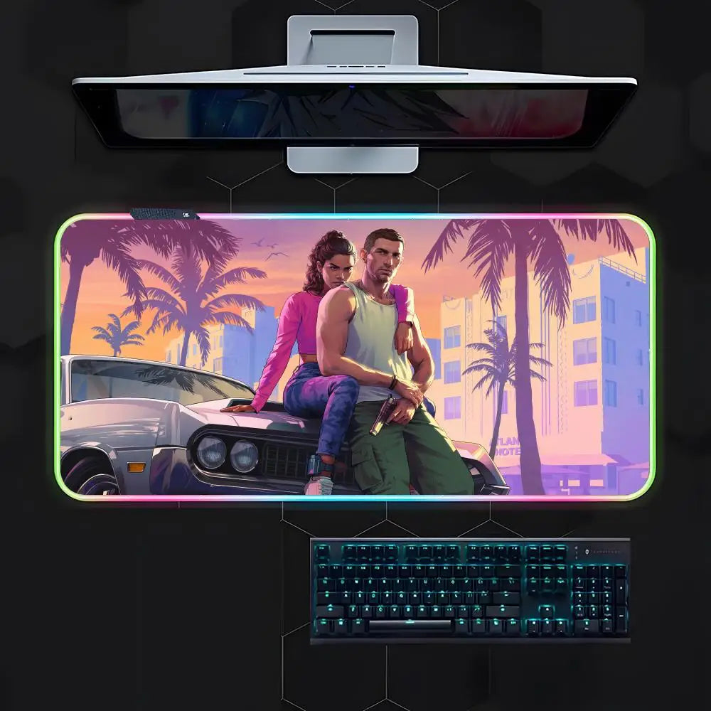 משטח גיימינג RGB בעיצוב משחק – מגוון גדלים