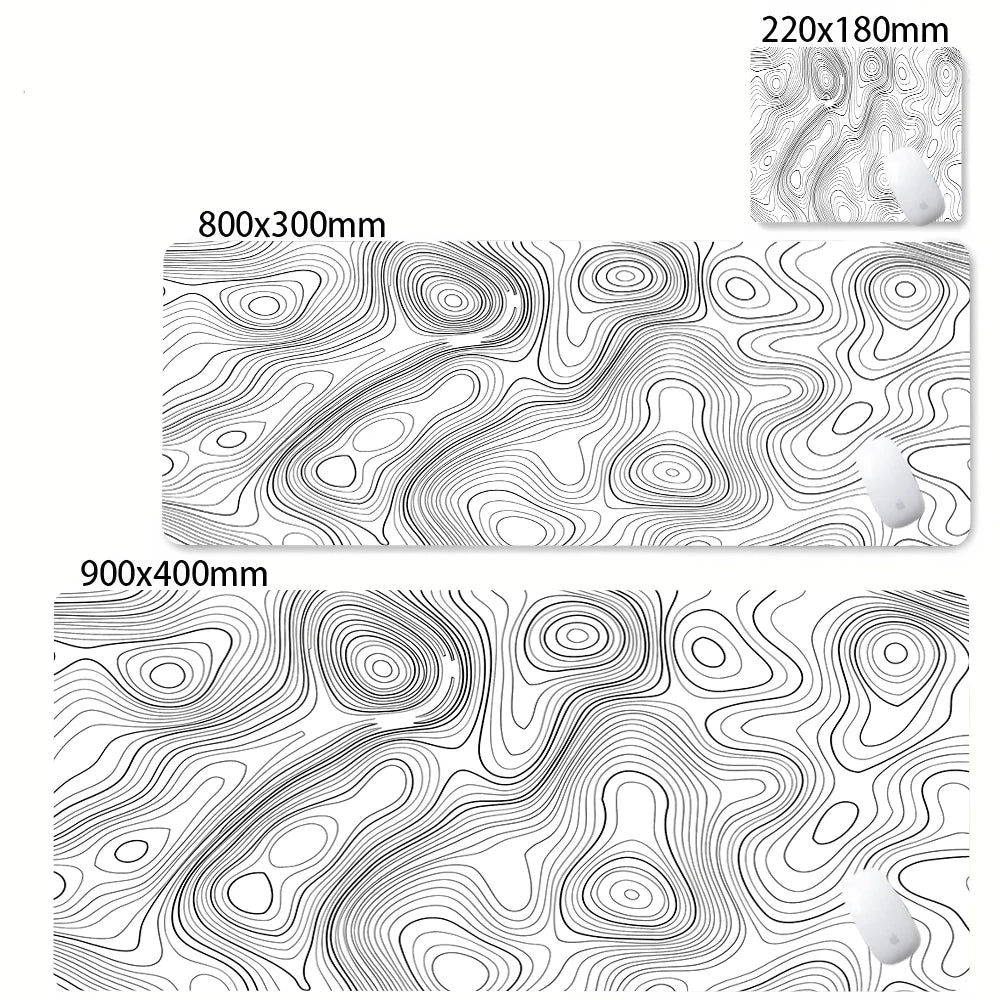 Black and white abstract gaming desk mat – image 12