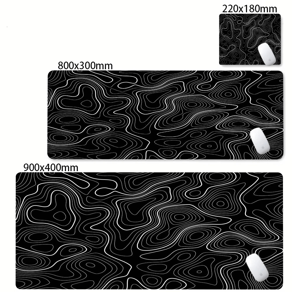 Black and white abstract gaming desk mat – image 15